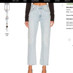 Agolde Straight Jeans (Mia Mid Rise Straight)